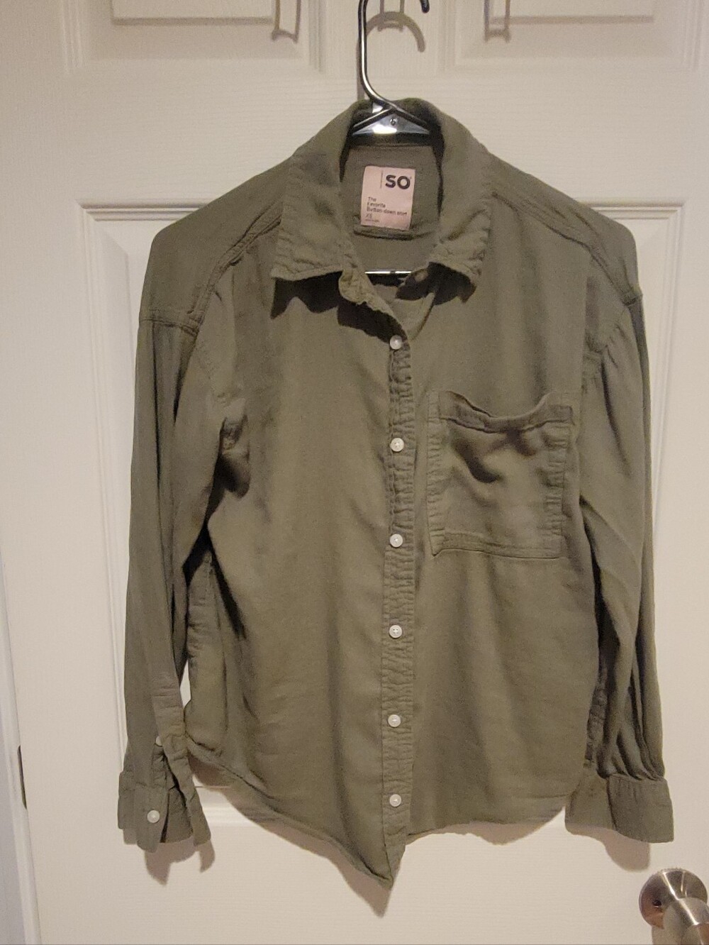 SO Women's XS Olive Button-Down Shirt